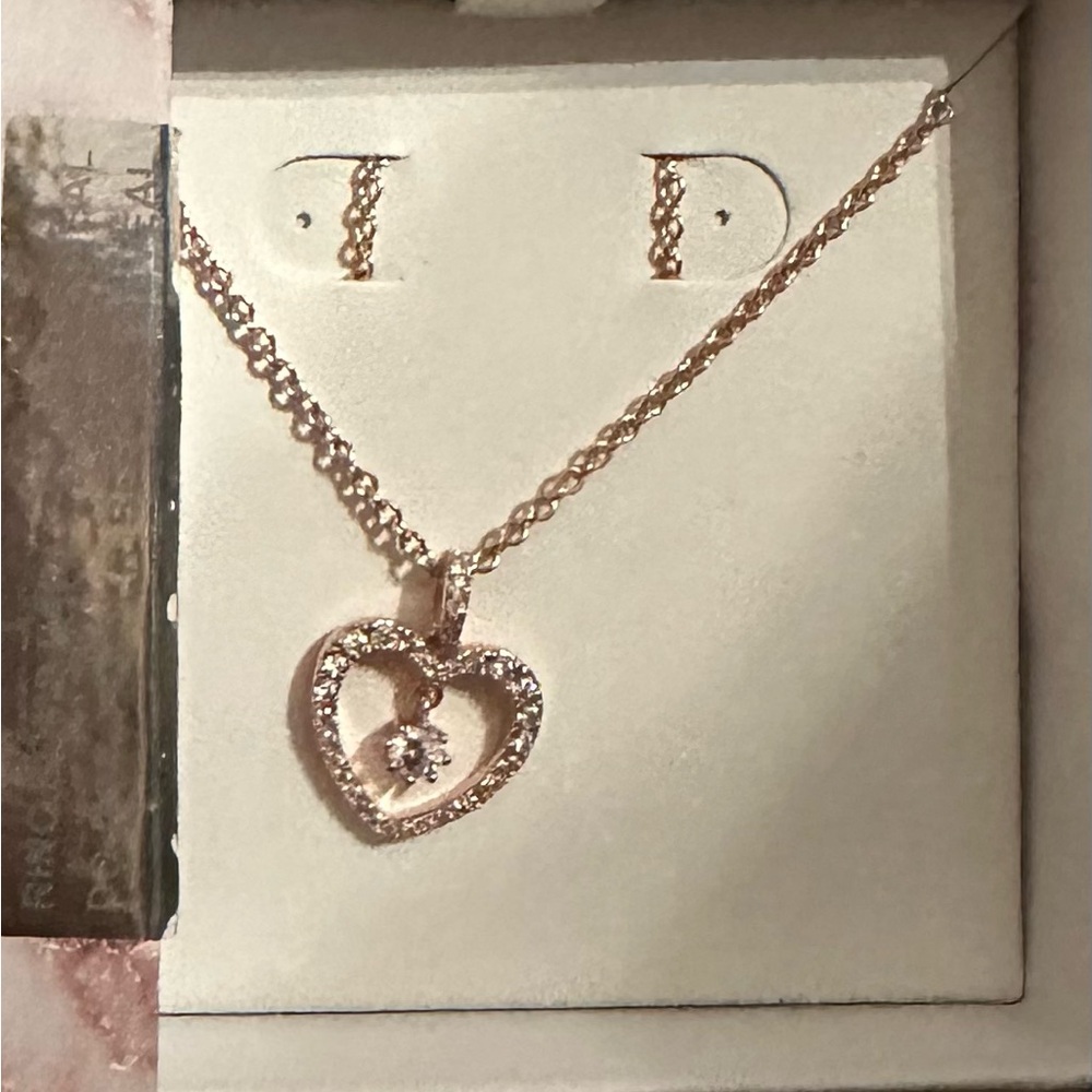 Bomb Party Lovestruck Sterling Heart Pendant Necklace with Earrings